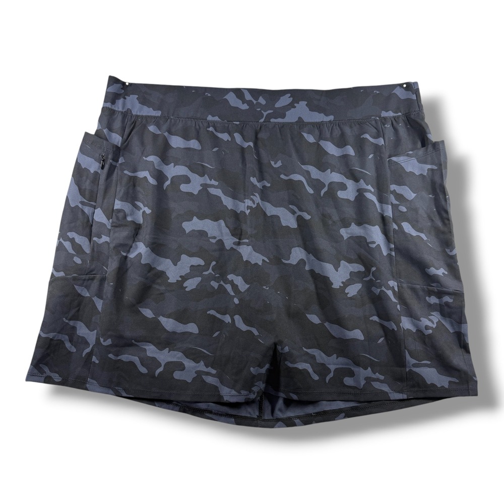 RBX Active Women Camo Print Skort Pockets CR5173XR Black Blue 2X NWT